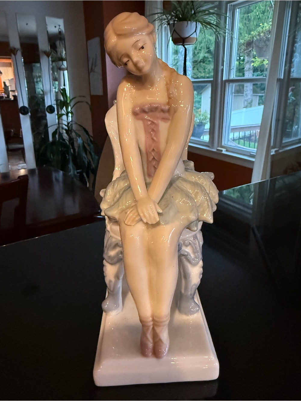 Porcelain Ballet Figurine in Cream and Pink - Elegant Home Art